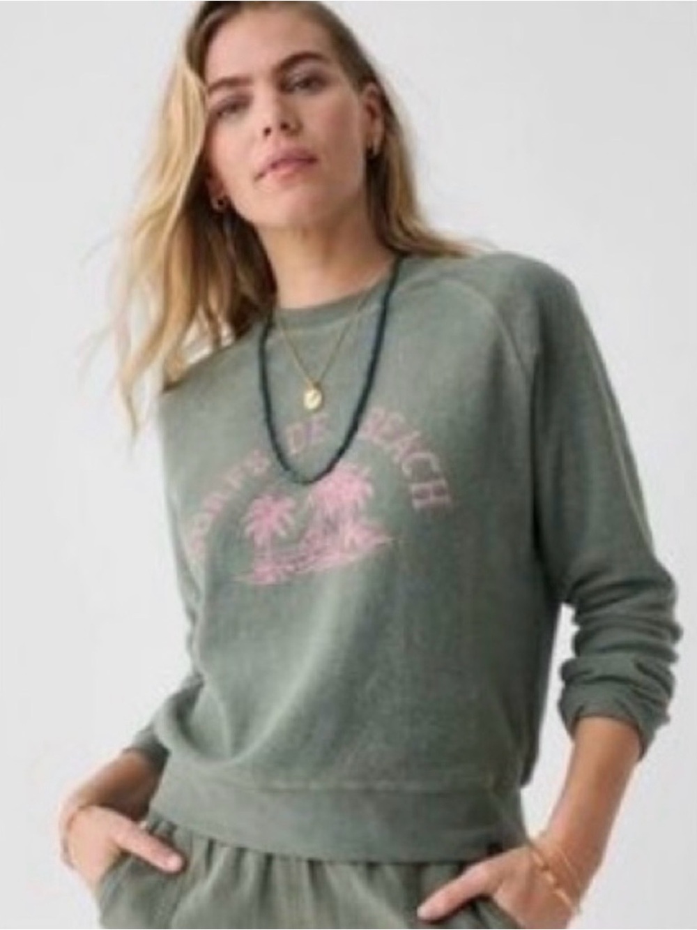 Faherty Green Surfside Beach Sweatshirt